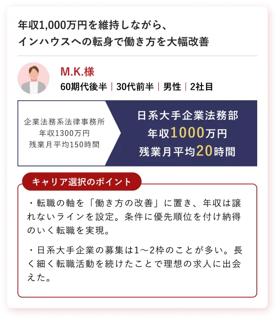 戦略的キャリア選択の事例 M.K.様