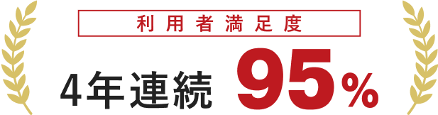 4年連続 95% 利用者満足度