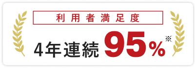 4年連続 95% 利用者満足度